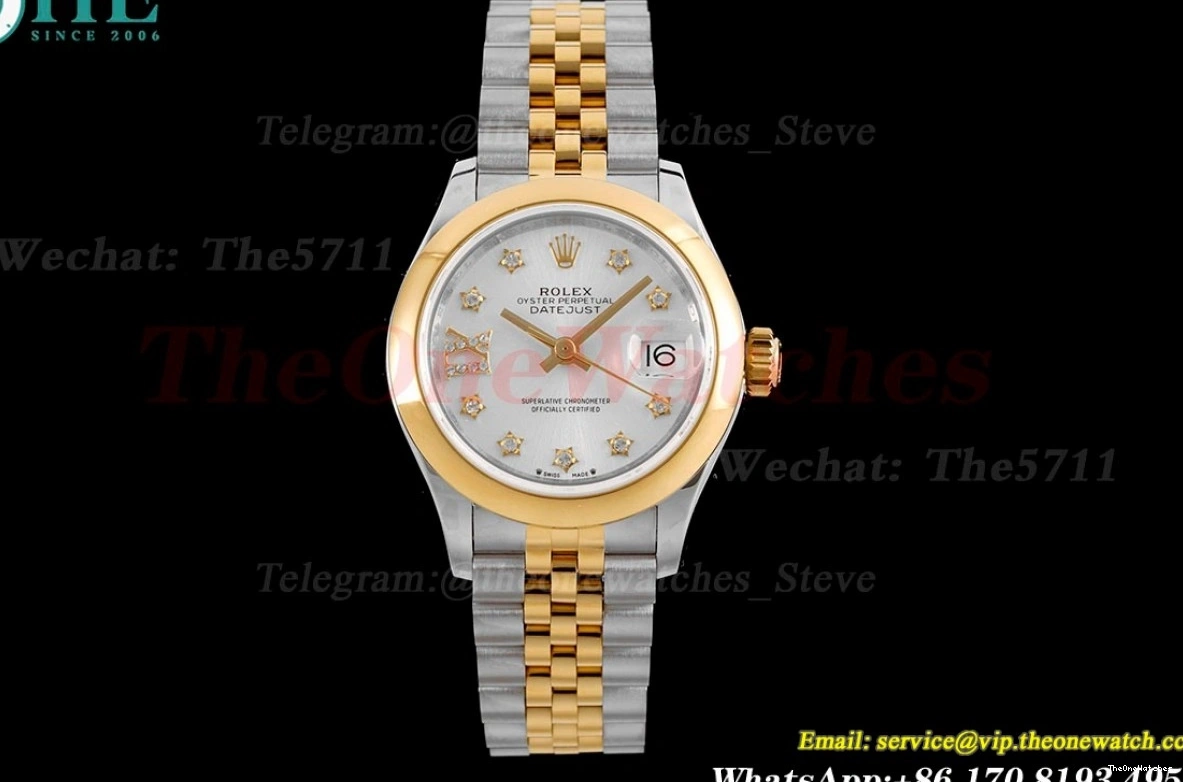 Silver Ladies Dial NH05 Datejust TWS SS 28mm YG 0212